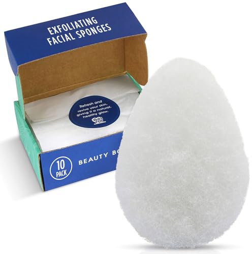 HartFelt Facial Exfoliation Beauty Box with Face Scrub Soft Exfoliating Bath Sponge Set, Gentle Skin Exfoliator & Dead Skin Remover, Shower Sponges for Women & Men, Shower Scrubber Gift Box 10pk