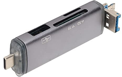 Lecteur de Carte SD, Adaptateur Micro USB OTG et Lecteur de Carte Mémoire Portable USB 2.0 Transfert de Données 5 Gbps, pour Téléphone Android, PC et Ordinateur Portable