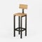 Original-BestLoft® Barhocker New York Handmade Industriedesign Loft Stahl Holz Eiche massiv (Hell Natur mit Lehne, 65)