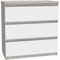 FORTE Möbel Chelsea Moderne Kommode 80 mit 3 Schubladen, Beton Optik, Weiß Matt Dekor, 77,2 cm breit x 79,9 cm hoch x 42,2 cm tief