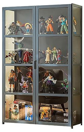 JSLJDM Vitrinenschrank Sammlervitrine Stehend Standvitrine Glasvitrine Acryl Vitrine Standvitrine Acryl Vitrine Doppeltüren Großer Kapazität Sammlervitrine Handgefertigtes Lagerregal für Waren
