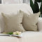 Madizz 2er Set Faux Leinen Kissenbezügen Weich Dekorative Kissenabdeckung für Sofa Schlafzimmer Kissenhülle Helltaupe 50x50 cm Quadrat