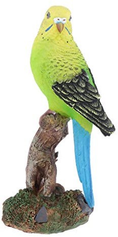 Dualoai Garten Simulation Papagei Skulptur Statue Home Ornamente DIY Handwerk, Grün