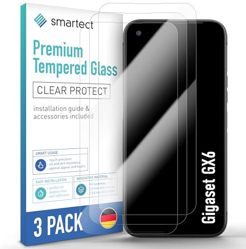 smartect Schutzglas [3 Stück, Klar] kompatibel mit Gigaset GX6, HD Schutzfolie Anti-Kratzer, Blasenfrei, 9H Härte, 0.3 mm Ultra-klar, Ultrabeständig