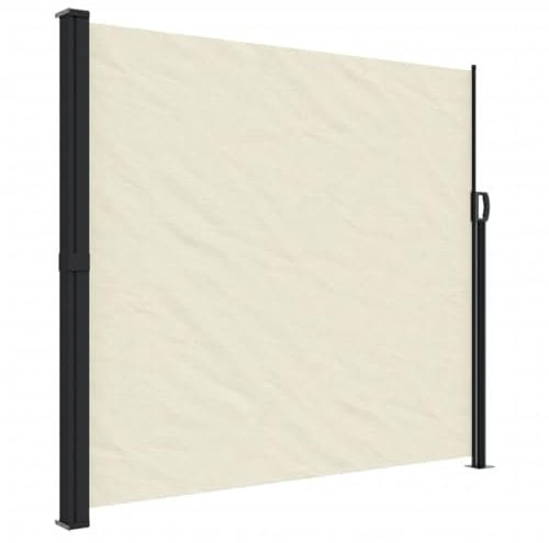 vidaXL Auvent Latéral Rétractable, Brise-Vue de Jardin, Écran de Protection, Écran de Balcon Terrasse Arrière-Cour Extérieur, Crème 180x600 cm