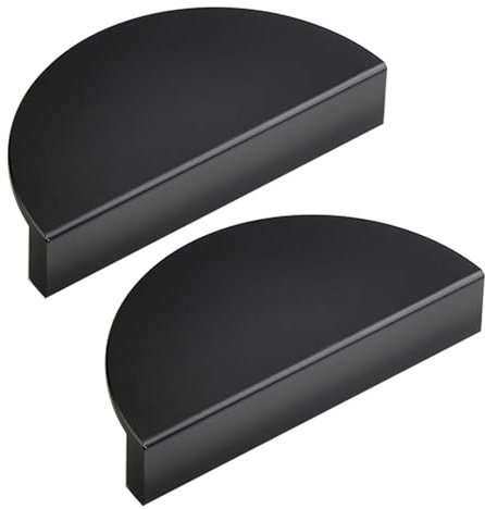 ZYFH8992 2 Stück Schrankgriffe Kinderzimmer Halbmond Profilgriff Aluminiumlegierung Möbelgriff Buntes Halbrund SchubladenKnöpfe Mehrfarbig,Türgriff Zugknöpfe für Kleiderschrank (Schwarz,100mm)