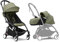 Poussette Stokke YOYO3 avec pack nouveau-né et pack couleur 6+ - Comprend un cadre noir, un pack couleur YOYO 6+ (Olive) et un pack nouveau-né 0+ (Olive)