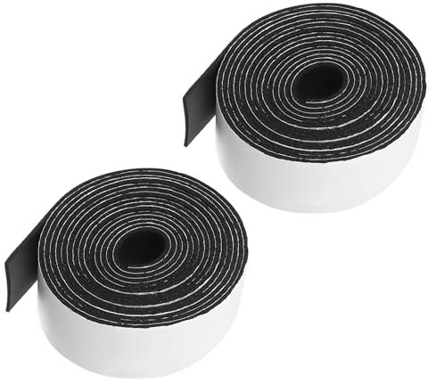 PATIKIL 13Ft x 2 inch x 1/8 inch Pipe Insulation Tape,2Pcs Rubber Sponge Tape with Adhesive Backing Weather Resistant Wrap Tape for Preventing Pipes from Freezing and Damage, Black