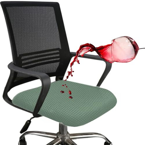 CAREDGO 2 Stück Sitzbezug Stuhl Stuhlhussen 38-50cm Stuhlüberzug Bürostuhl Hussen Stuhl Esszimmerstühle Grün Stretch Bezug für Stühle Waschbar Drehstuhl Hussen Stuhl Sitzbezug Sitzschutz für Stühle