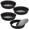 GBACHOOSE 4 Pcs Deep Quiche Pan, 27.5cm/10.8inch Quiche Tins with Loose Bottom, 5.5cm Deep Tart Tin, Non-Stick Quiche Dish, Round Flan Tins for Baking Pies Pizza Cheese Cakes Fruit Tart