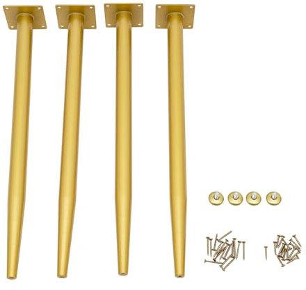 kangten Lot de 4 pieds de table robustes avec vis de montage pour table à manger, table basse et plan de travail (doré)