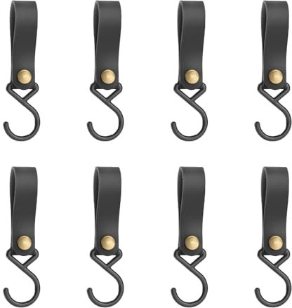 8 Stück Metall S Förmige Haken Zum Aufhängen,S Haken Schwarz,Kunststoffhaken,Haken zum AufhäNgen,Kleiderhaken für Stange,Kleiderhaken Stange,für Mantel,Handtuch,KüChe, Badezimmer,Camping(Schwarz)