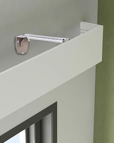 ENHEN Vorhangschiene 10,5cm Höhe, Nur Vorhang-Dekor-Volant – Wandmontage, Weißer Verdunkelungsvorhang, Querbehang-Paneelkasten, Gesims-Raumteilerbrett – 1 2 3 4 5 6 7 8m Länge(470cm/185in/15.4ft)