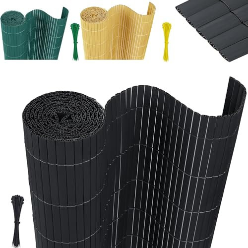 XMTECH PVC Sichtschutzmatte Sichtschutzzaun Wetterfest 90 * 1000cm Anthrazit Sichtschutz Zaun PVC Zaun Windschutz für Garten, Balkon & Terrasse