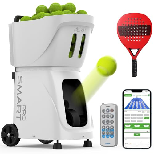 PUSUN Padel-Smart Pro-Máquina Lanzapelotas de Pádel Profesional | Simulación de Rotación Interna | Control App Remoto | 20 Puntos 12 Modos de Entrenamiento | 4-6 Horas de Batería