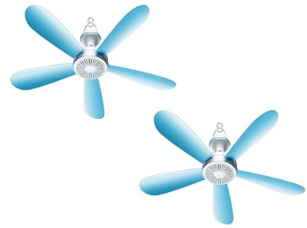 AntDau71® - 2 Pezzi Mini ventilatore da soffitto da 25 Watt con gancio, 5 pale, interruttore On/Off e spina – Portatile, facile da installare, ideale per campeggio, casa, tende, garage - CW985