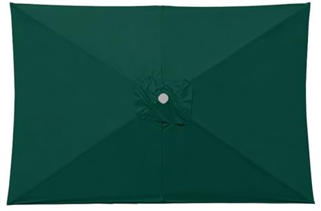 HonunGron Auvent De Remplacement pour Parasol de Terrasse Rectangulaire 3 x 2 m 6 Baleines Toile De Parasol Rectangulaire Remplacement Pour Cour, Jardin, Plage, Protection UV 30+ (Vert Foncé)