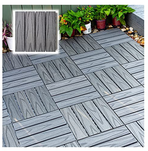 Tapis de bain imperméable pour balcon, douche et douche en bois – Carreaux de terrasse emboîtables toutes saisons pour patio, jardin, salle de bain – Carreaux de terrasse en plastique pour toutes les