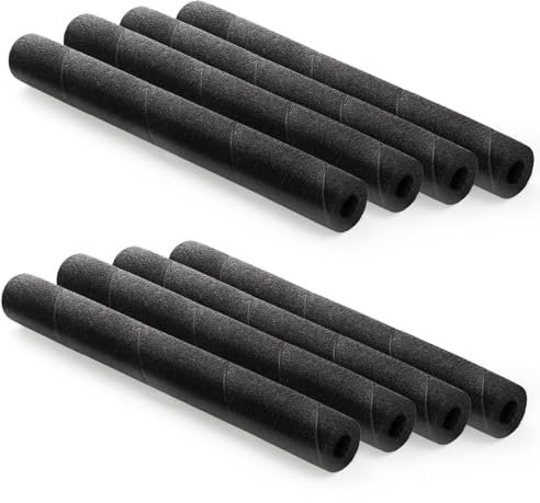 Lot de 8 tubes d'isolation en mousse pour tuyau de piscine - 40 cm - Noir