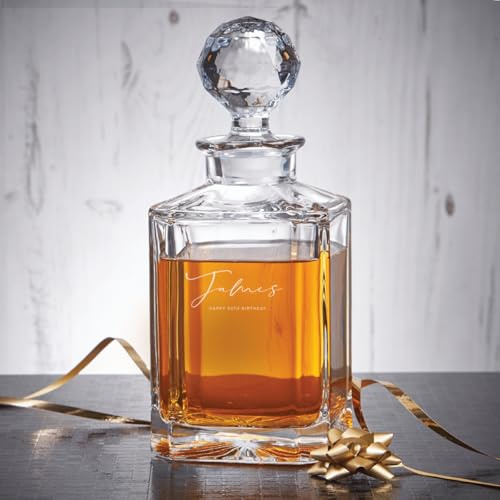 Personalised Script Name Square Decanter Gift for him Husband CEO Birthday Popular Gifts