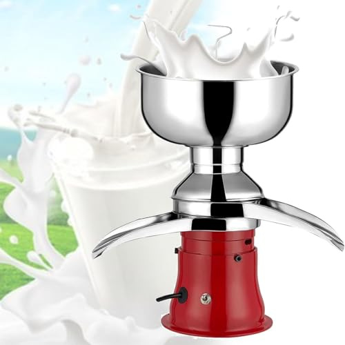 PioMue Schiumatore Elettrico per Latte, separatore di Latte e Panna, Acciaio Inossidabile 304, centrifuga silenziosa da 50 l/h per Burro, Formaggio, Yogurt Fatto in casa