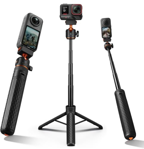 K&F CONCEPT Magnetic Quick Release Tripod for Insta360 X5/X6/Ace Pro 2 | 26 Tap-Open Tripod 360° Ball Head Extension Rod Table Portable Handle Grip Selfie Stick, Vlogging Stand, MS72