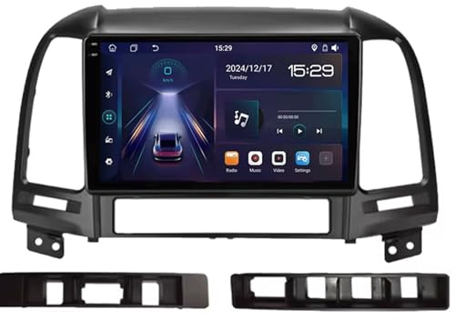 2 DIN Radio para Hyundai Santa Fe 2 2006-2012 9 Inches Android 15 Android Auto FM Am Bluetooth USB para, 8 Core 6G+128G