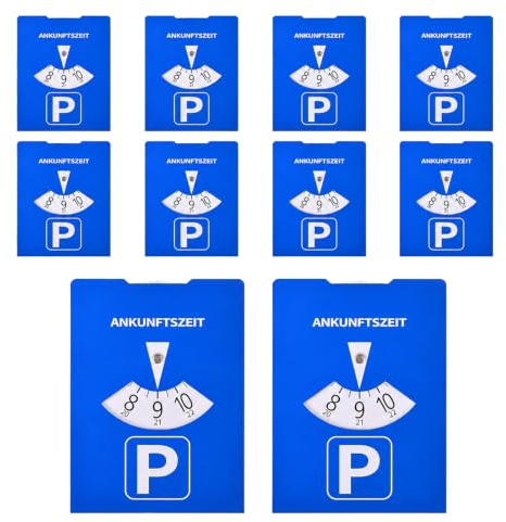 DONFORTLY 10 Stück Blaue Parkscheiben aus Stabiler Pappe (11x15 cm) – Wiederverwendbar, DIN-konform, wetterfest & ideal für Deutschland!