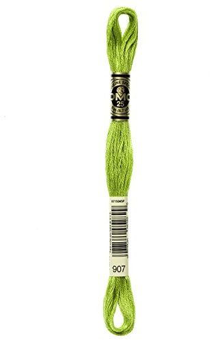 DMC 117-907 6 Strand Embroidery Cotton Floss, Light Parrot Green, 8.7-Yard