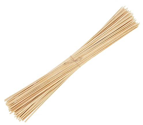 BambooMN Premium 30 Inch (2.5ft) 5mm Thick Safe Extra Long Multipurpose Marshmallow S'Mores Roasting Bamboo Sticks Skewers, 100 Pieces Perfect for Camping or Outdoor Party, Garden Sticks