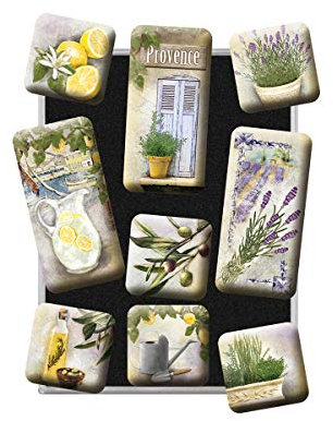 Nostalgic-Art Retro Kühlschrank-Magnete, 9 Stück, Mediterranean – Geschenk-Idee für die Küche, Magnetset für Magnettafel, Vintage Design