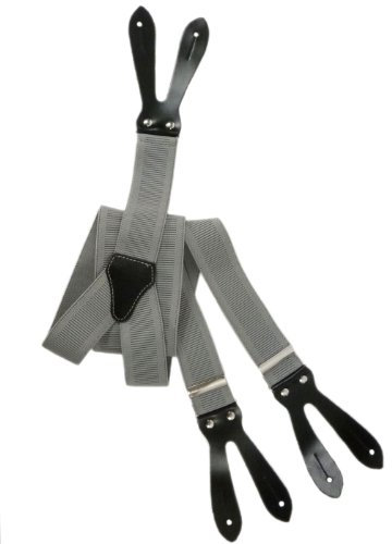 Olata Y Hosenträger zum Knöpfen | Unisex Hosenträger – 3,5 cm. Hellgrau