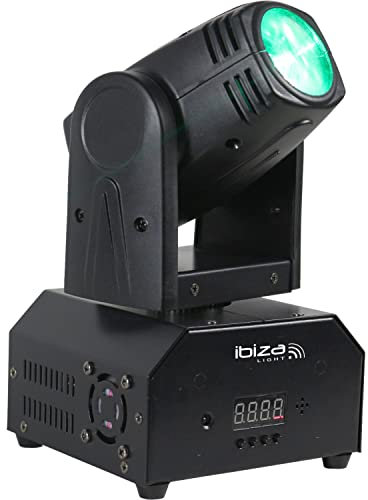 Ibiza - Lyre Projecteur Motorisé LMH250-RC Beam LED Blanche 10W DMX Télécommande - Noir Fête Soirée Anniversaire Mariage DJ