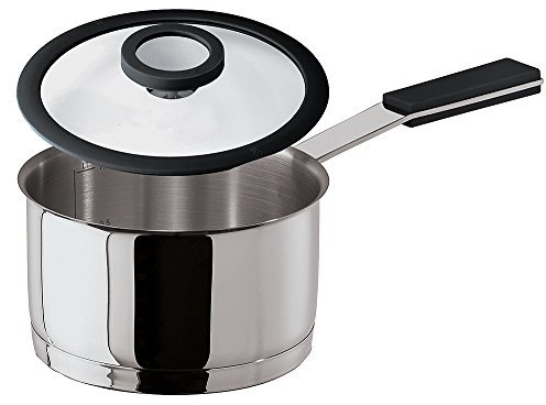 Sambonet 12 O'Clock Grey Casseruola Alta 1 Manico con Coperchio, Acciaio Inossidabile, Grigio, 12 cm