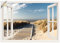 ARTland Wanddeko Wandtattoo selbstklebende Vinylfolie 100x70 cm Fensterblick Fenster Strand Meer Maritim Düne Leuchtturm Nordsee Langeoog T5RQ