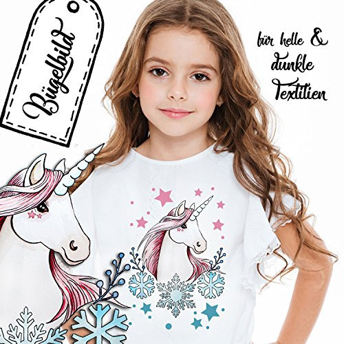 Bügelbilder Set Einhorn & Sterne Applikation Bügelbild Einhörner Bügelmotiv Aufbügelbilder Mädchen bb052 ilka parey wandtattoo-welt®