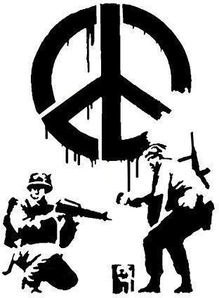 Banksy CND Soldaten Replik Schablone wiederverwendbar & Kunst Handwerk Malerei Schablone - semi-transparent Schablone, S/ 17X24CM