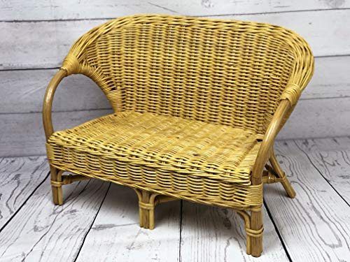 Bukora Puppenbank aus Rattan in Honig S11