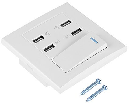 Garosa 4 Anschlüsse USB-Wandsteckdose Smart Charger Outlet Panel Tool Professionelle Steckdose 2.1A / 1A