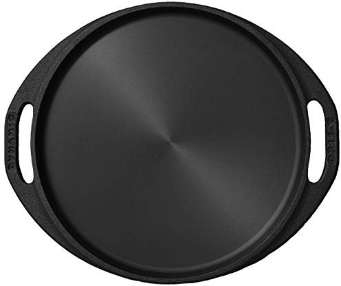 DYNAMIC COOKWARES, 11 Inch Premium Cast Iron Dosa/Roti/Pizza Tawa (Pre-Seasoned | Induction Compatible)