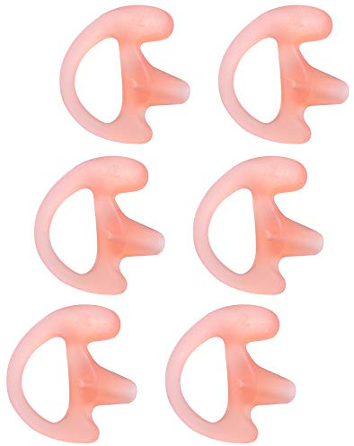 commountain Earmold for Two Way Radio Acoustic Tube Earpiece, Ear Buds for Walkie Talkie Coil Tube Headset, Silicone Earplug Insert, Compatible for Motorola Kenwood Baofeng Earpieces etc, 6 Pack