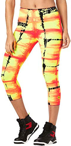 Zumba Dance Fitness Compression Pants Workout Print Capri Leggings for Women