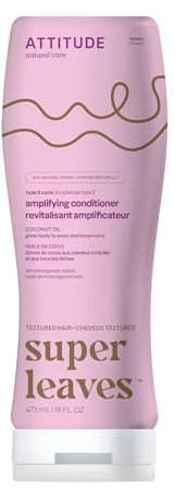 ATTITUDE Curl Amplifying Natural Conditioner for Wavy & Curly Hair with Argan & Coconut Oil, Vegan & Hypoallergenic, Coconut Oil, 473 mL