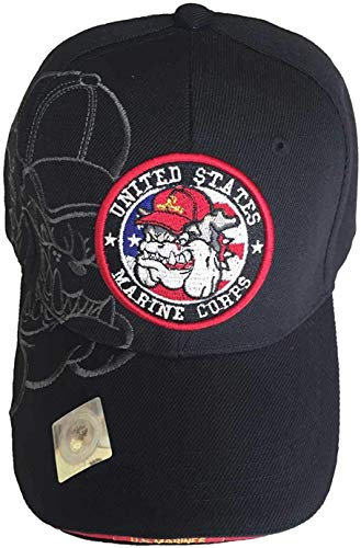 AborenCo US Marine Corps Baseballkappe, offizielles Lizenzprodukt, Besticktes Emblem, Marines-1, Einheitsgröße