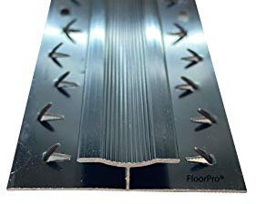 Carpet to Carpet Double Trim Door Bar Threshold - Transition Threshold Strip - Metal Gripper Plate Joins Carpets at Doorways/Fills The Gap - Black Colour