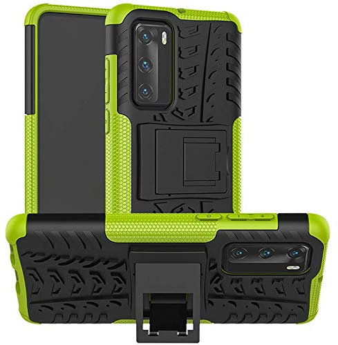 CoolGadget Outdoor Handyhülle für Huawei P40, Robuste Schutzhülle mit integriertem Ständer und stoßfestem Design, Grün