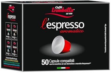 Caffè Trombetta, l'espresso aromatico - Aroma dolce, Gusto morbido. 50 Capsule compatibili Nespresso