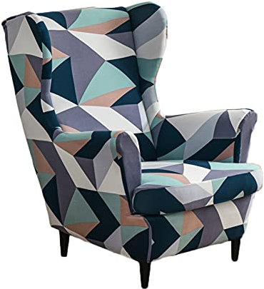 YCDZSW Jacquard Sesselbezug 2 Stücke, Jacquard Stoff Ohrensessel Stretchüberzüge mit Kissenbezug, Waschbar & Anti-Falten Sofabezug Möbelschutz (Bunt)