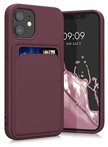 kwmobile Handyhülle kompatibel mit Apple iPhone 12 Mini Hülle - Handy Cover mit Fach für Karten - in Tawny Red