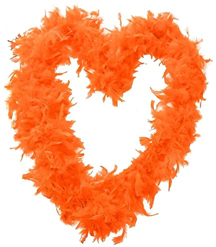 Orange Federboa Zubehör – X1 – 180 cm lang, 80 g Federboa – Junggesellinnenabschied, Kostüm, Zubehör